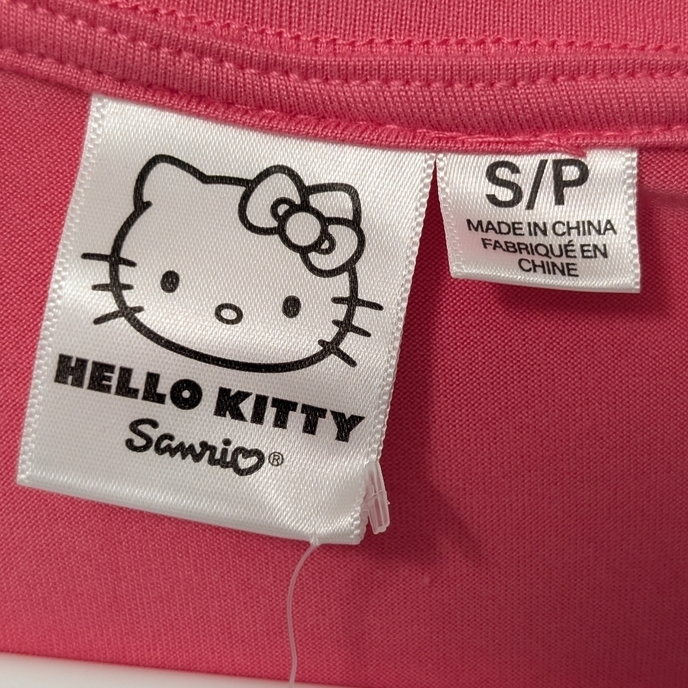 Nwt! Hello Kitty Crop Oversized Tee Shirt - Picture 4 of 6